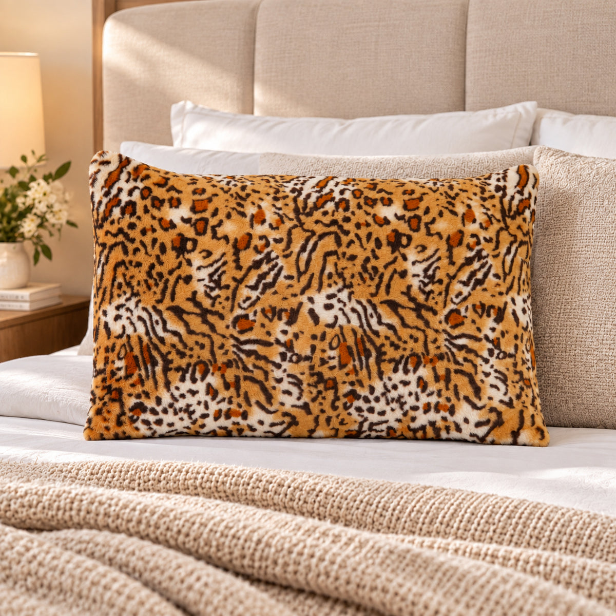 LIVMORE Patterned Pillow Case and Cover (Size 75x1 cm) - Brown 8646022 0