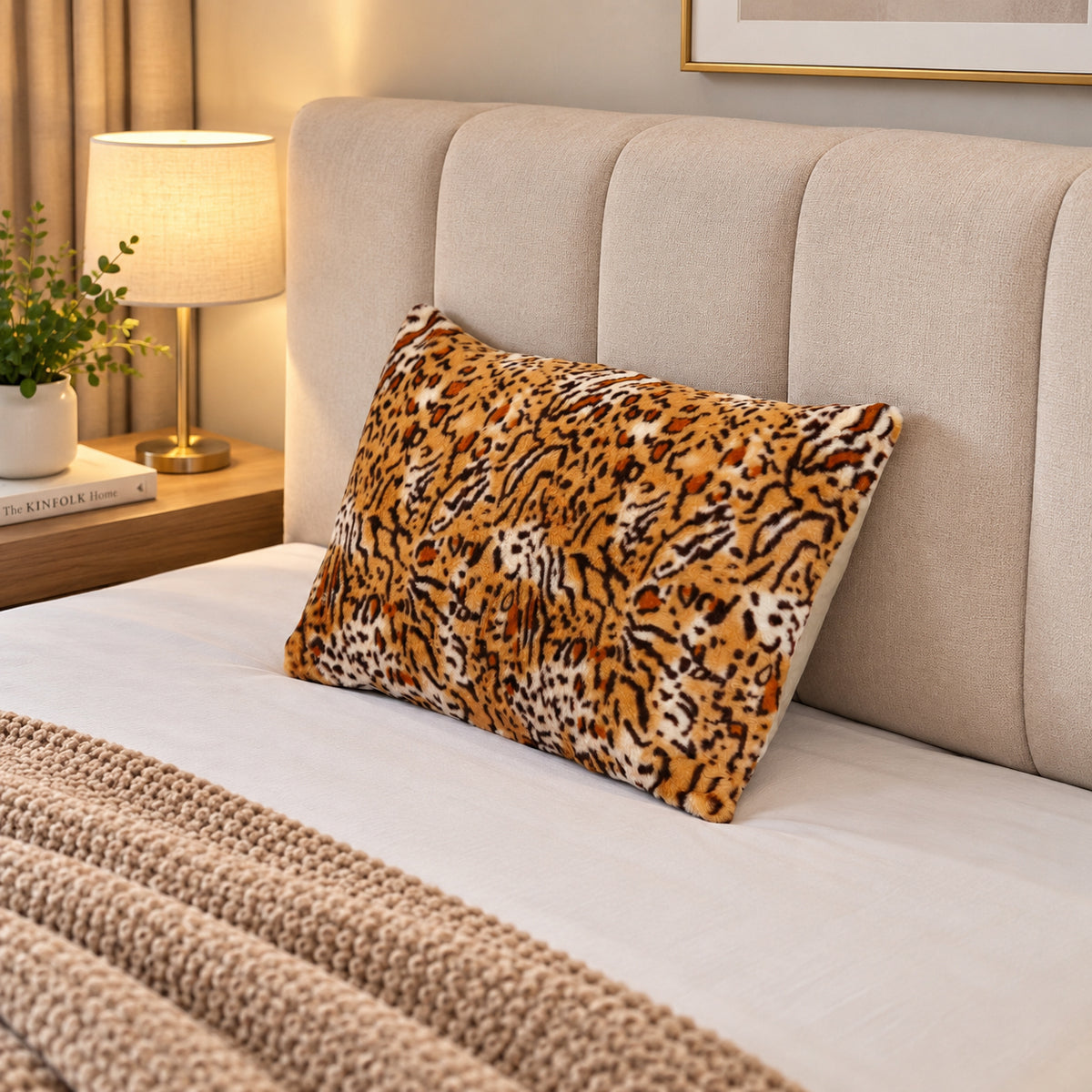 LIVMORE Patterned Pillow Case and Cover (Size 75x1 cm) - Brown 8646022 1