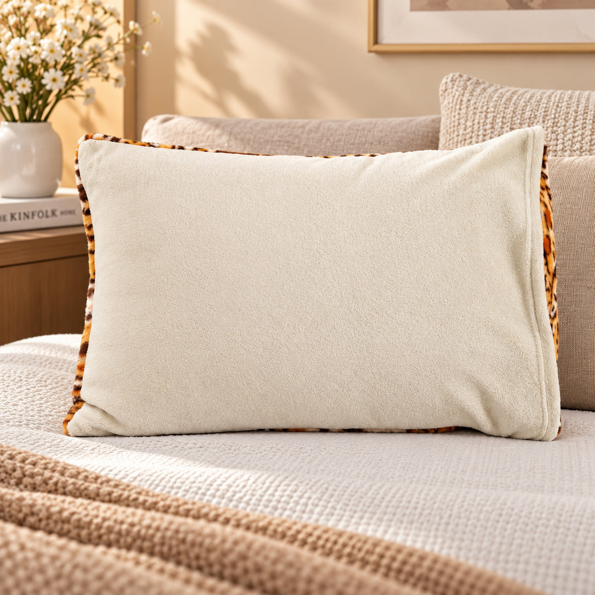 LIVMORE Patterned Pillow Case and Cover (Size 75x1 cm) - Brown 8646022 2