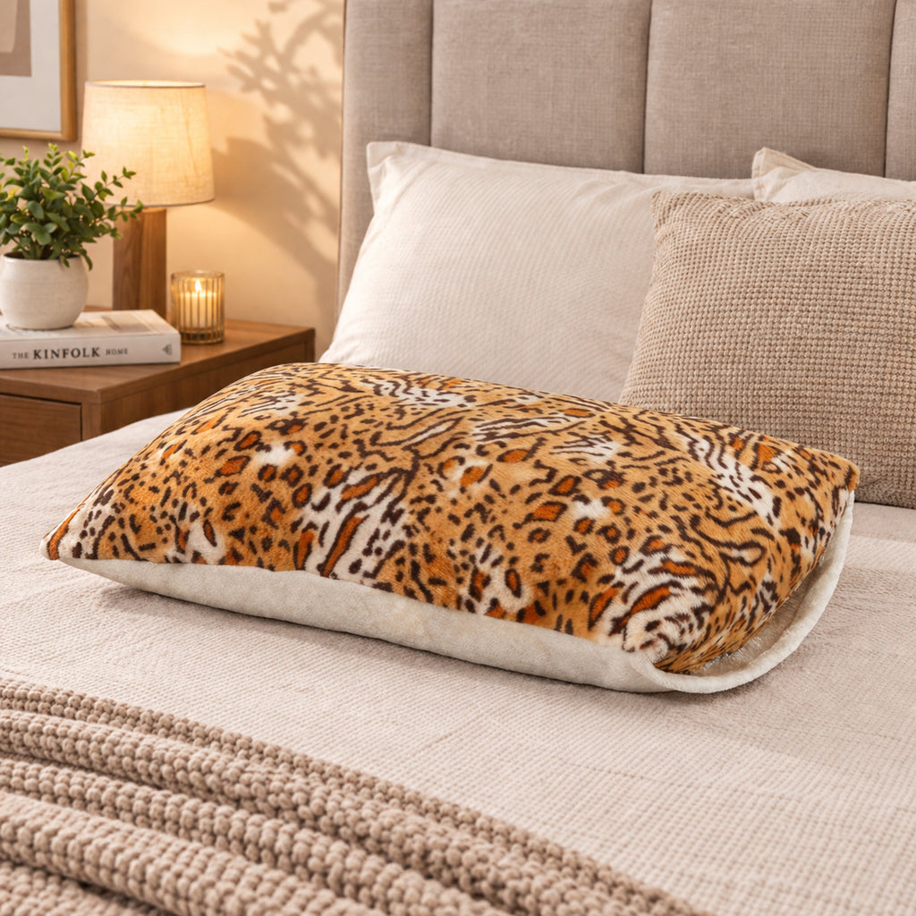 LIVMORE Patterned Pillow Case and Cover (Size 75x1 cm) - Brown_8646022_3