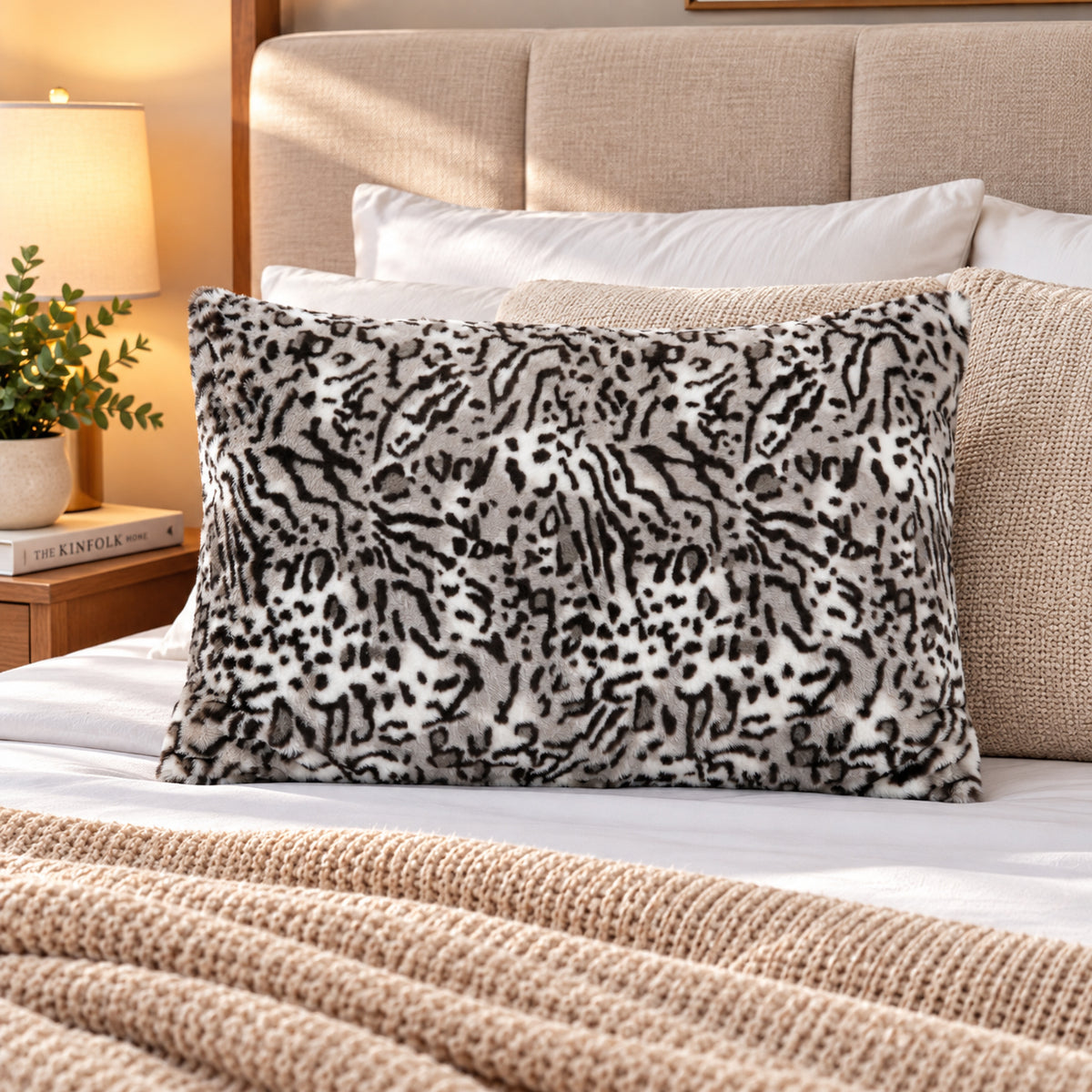 LIVMORE Patterned Pillow Case and Cover (Size 75x1 cm) - Grey 8646023 0