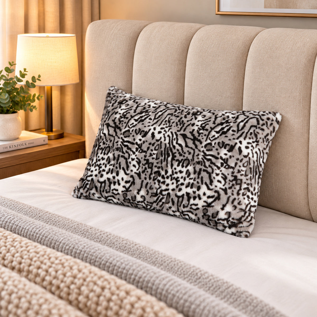 LIVMORE Patterned Pillow Case and Cover (Size 75x1 cm) - Grey 8646023 1
