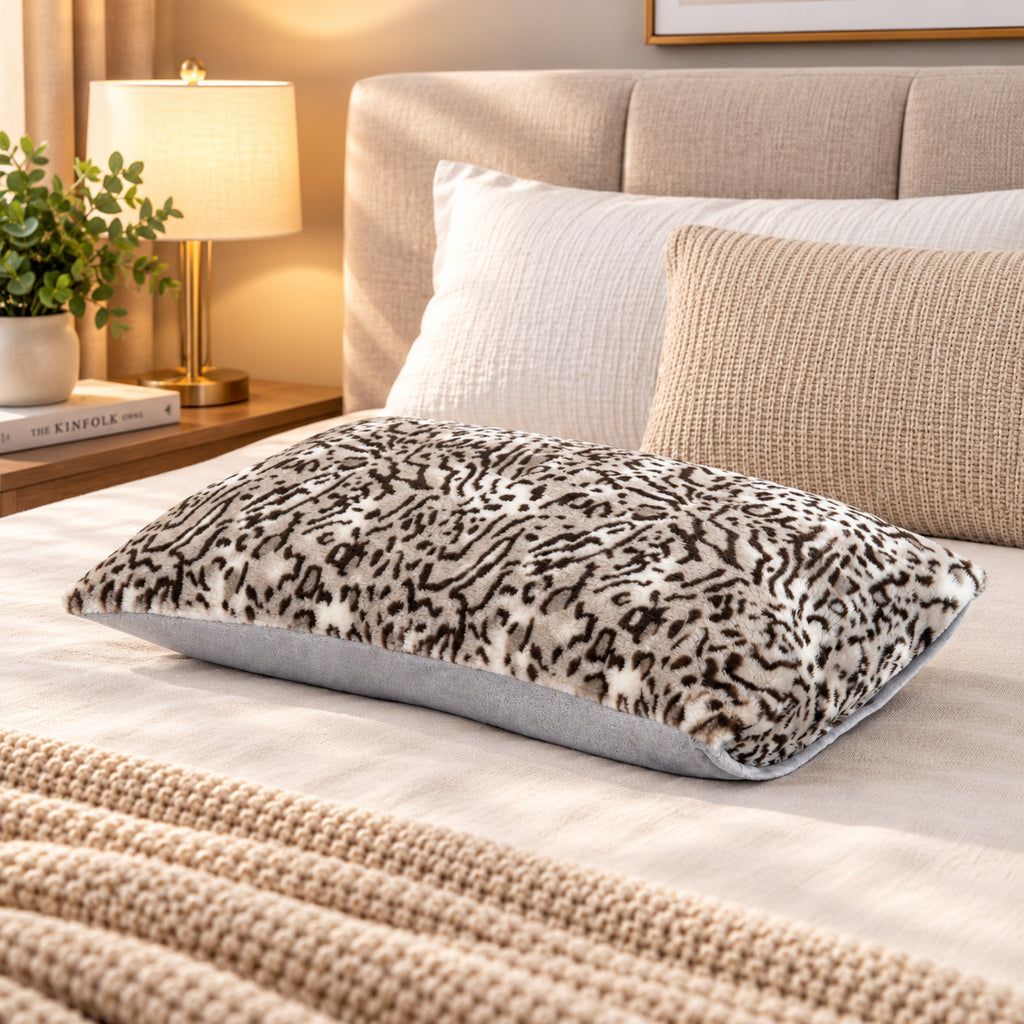 LIVMORE Patterned Pillow Case and Cover (Size 75x1 cm) - Grey_8646023_3