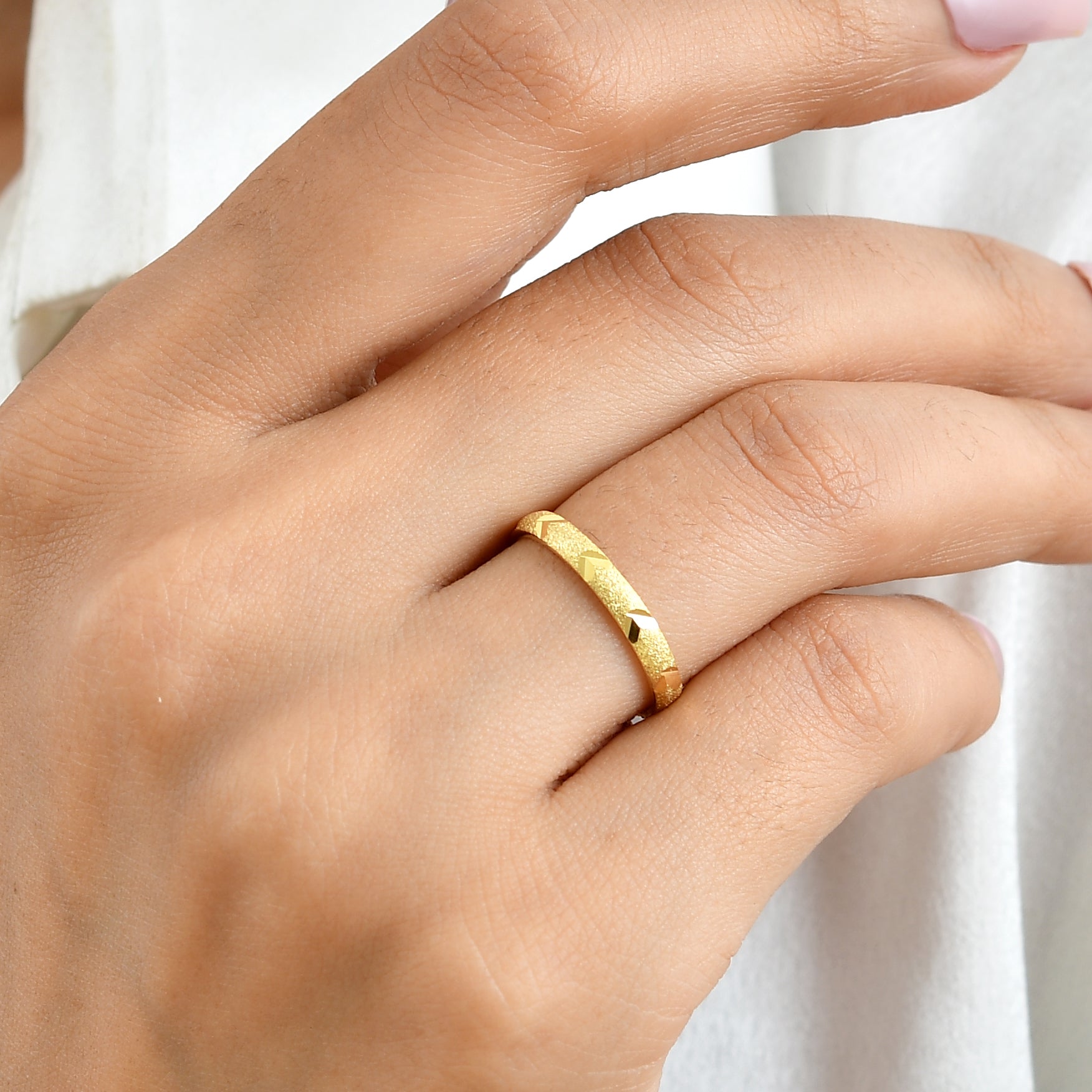 Yellow Gold Plated Sterling Silver Band Ring V32515245 2