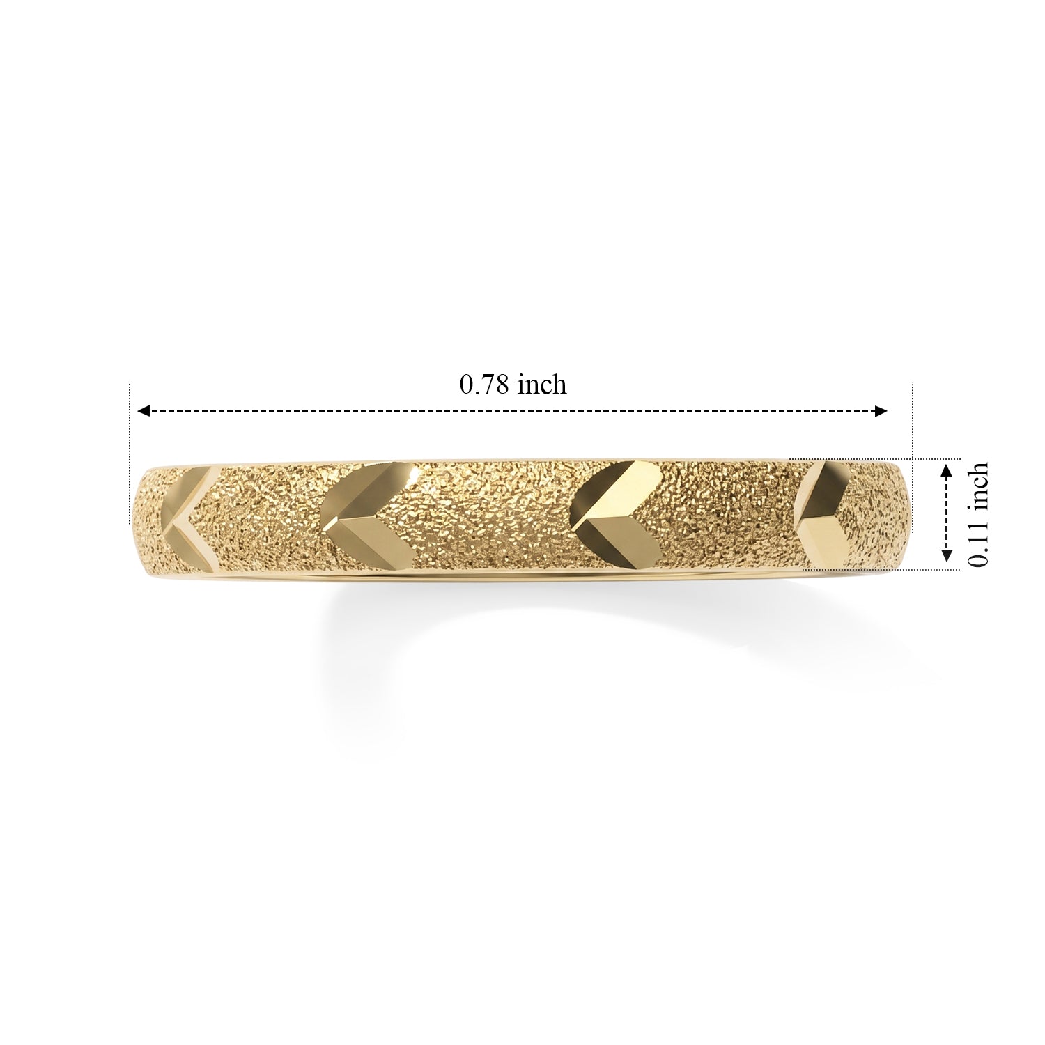 Yellow Gold Plated Sterling Silver Band Ring V32515245 4