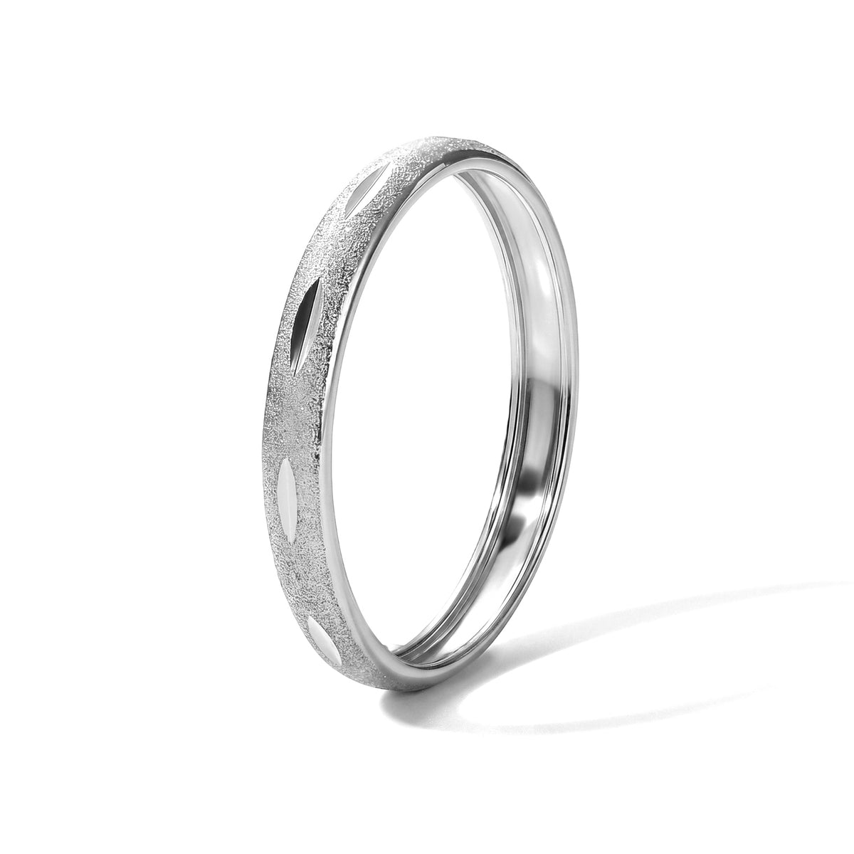Sterling Silver Diamond Cut Band Ring V32516764 4
