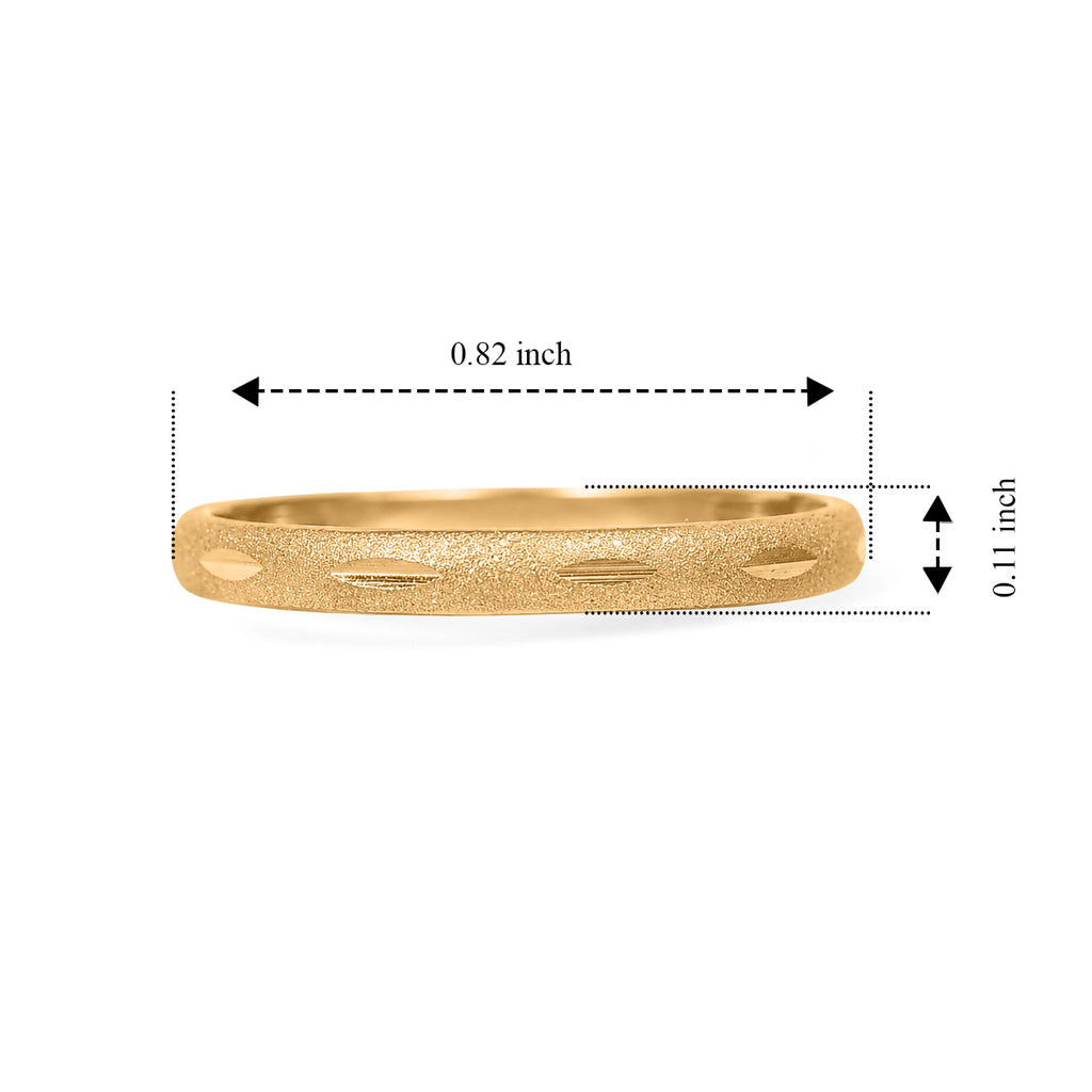 Yellow Gold Plated Sterling Silver Diamond Cut Band Ring_8646076_4