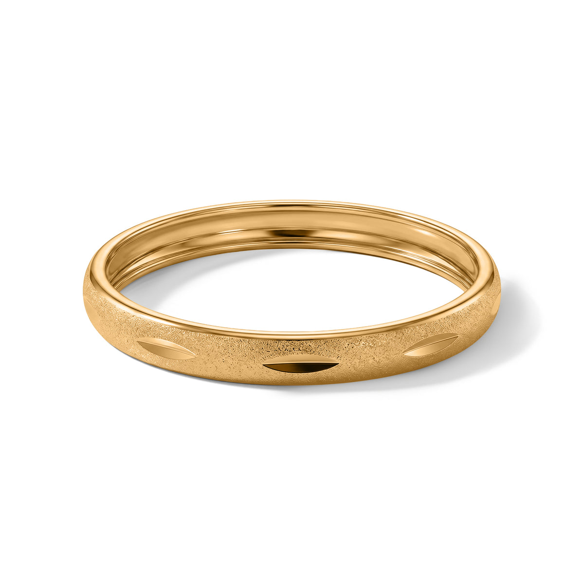 Yellow Gold Plated Sterling Silver Diamond Cut Band Ring V32515407 0