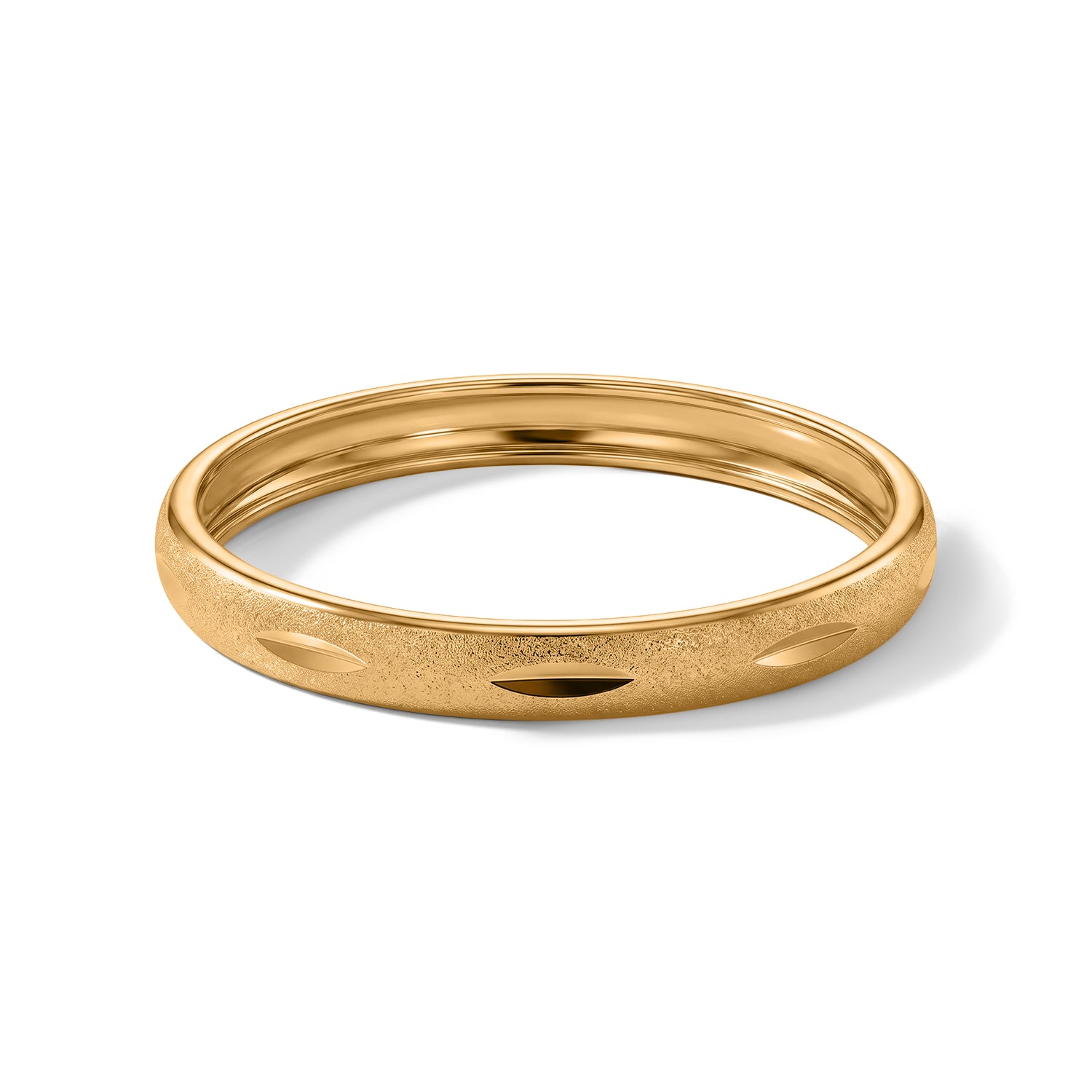 Yellow Gold Plated Sterling Silver Diamond Cut Band Ring V32515407 0