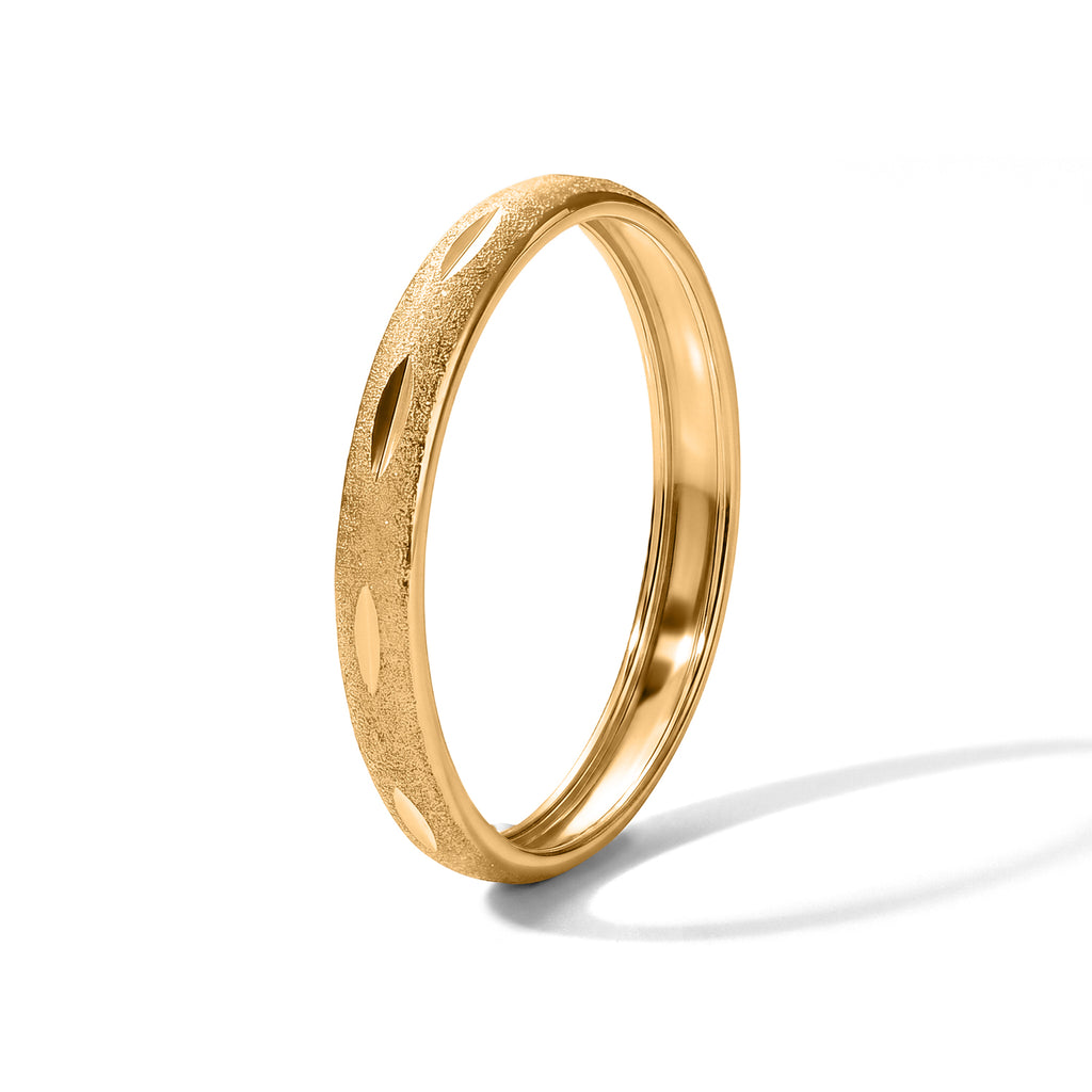 Yellow Gold Plated Sterling Silver Diamond Cut Band Ring_8646079_3