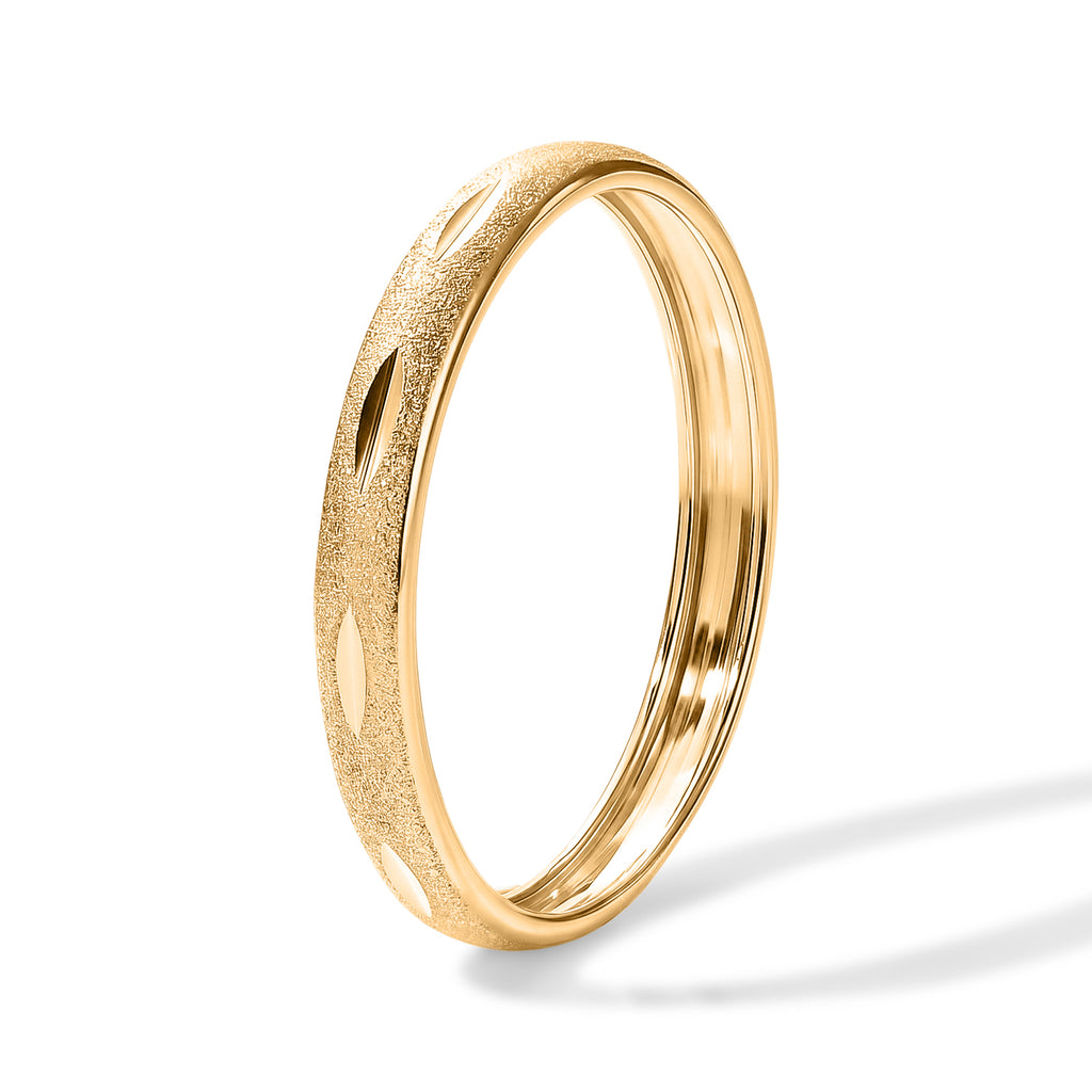 Yellow Gold Plated Sterling Silver Diamond Cut Band Ring_8646080_3