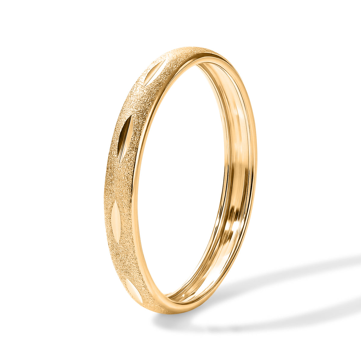 Yellow Gold Plated Sterling Silver Diamond Cut Band Ring V32610523 4