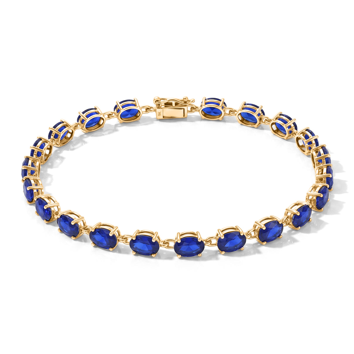 9K Yellow Gold AAA Tanzanian Blue Spinel Tennis Bracelet (Size - 7.5) 11.63 Ct, Gold Wt. 3.08 Gms 8646191 0