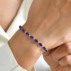 9K Yellow Gold AAA Tanzanian Blue Spinel Tennis Bracelet (Size - 7.5) 11.63 Ct, Gold Wt. 3.08 Gms_8646191_1