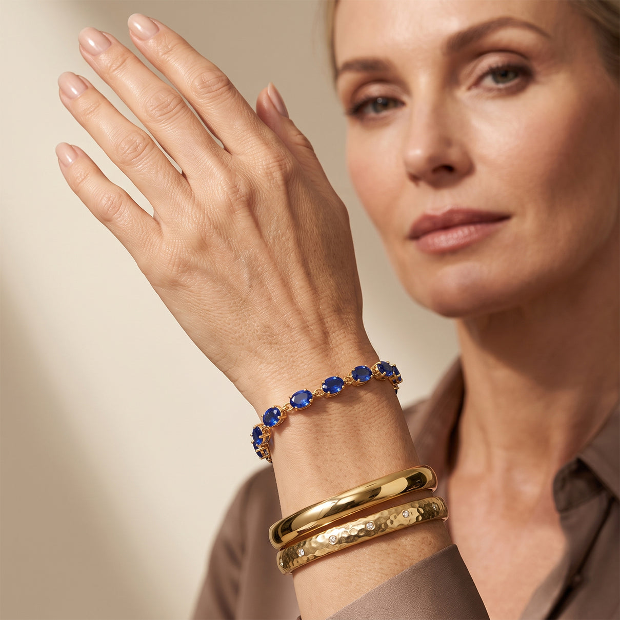 9K Yellow Gold AAA Tanzanian Blue Spinel Tennis Bracelet (Size - 7.5) 11.63 Ct, Gold Wt. 3.08 Gms 8646191 3