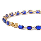 9K Yellow Gold AAA Tanzanian Blue Spinel Tennis Bracelet (Size - 7.5) 11.63 Ct, Gold Wt. 3.08 Gms_8646191_3