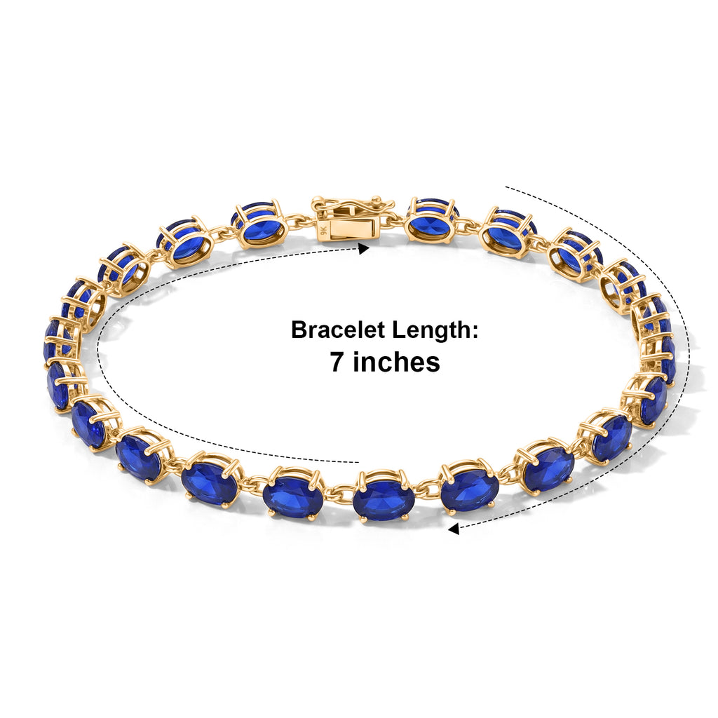 9K Yellow Gold AAA Tanzanian Blue Spinel Tennis Bracelet (Size - 7.5) 11.63 Ct, Gold Wt. 3.08 Gms_8646191_4
