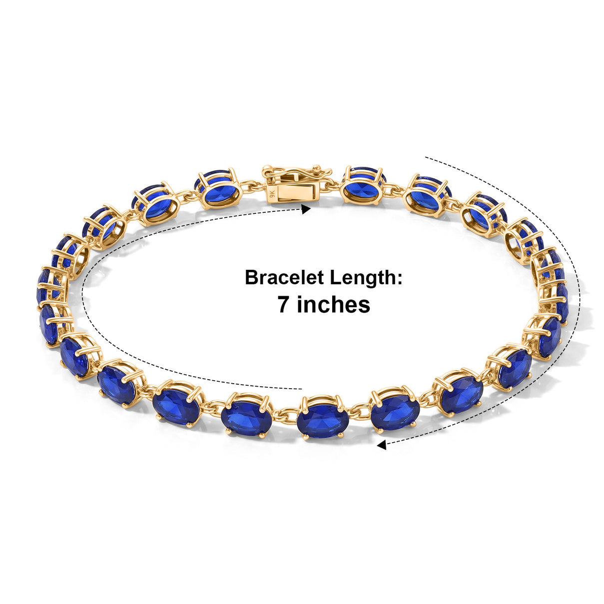 9K Yellow Gold AAA Tanzanian Blue Spinel Tennis Bracelet (Size - 7.5) 11.63 Ct, Gold Wt. 3.08 Gms 8646191 5