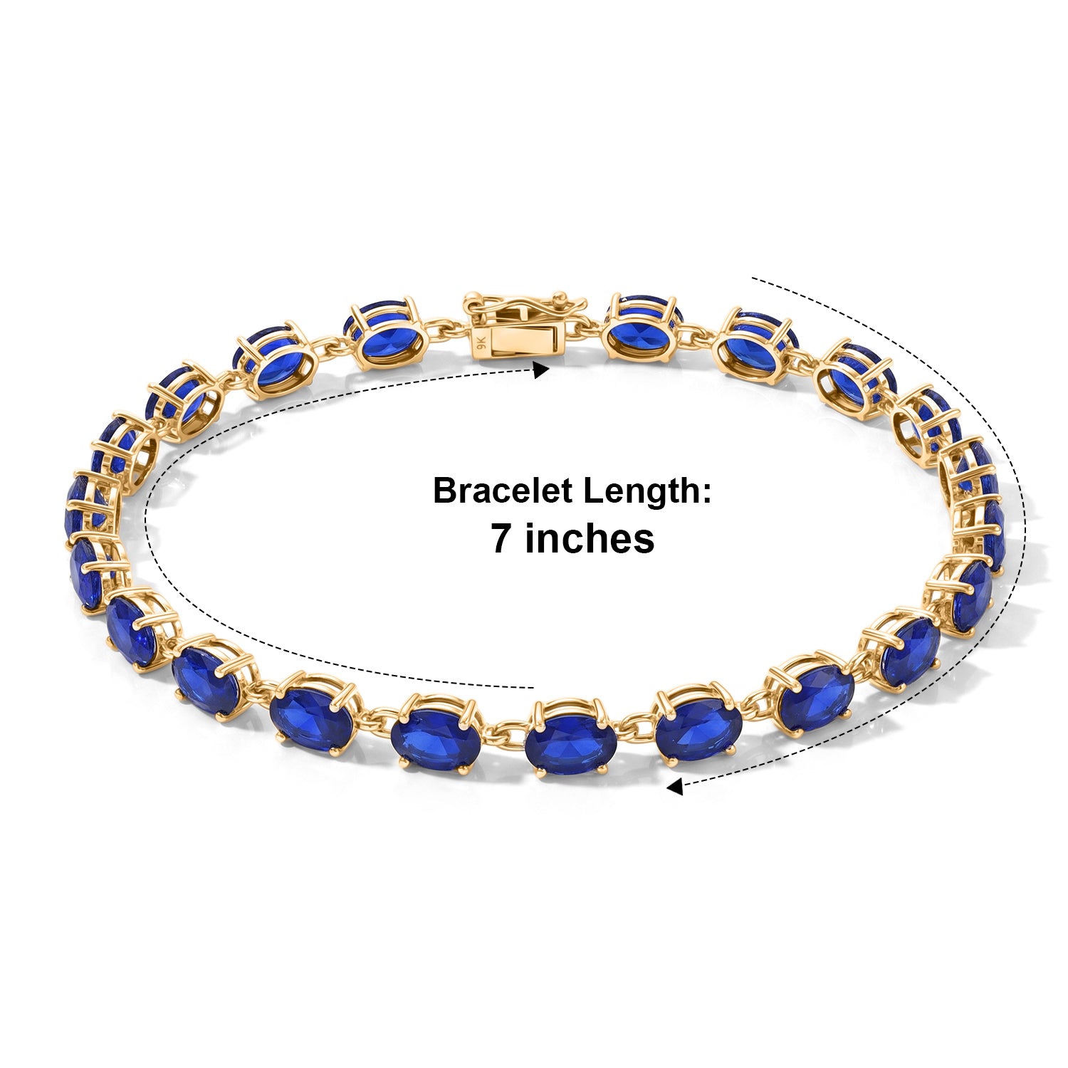 9K Yellow Gold AAA Tanzanian Blue Spinel Tennis Bracelet (Size - 7.5) 11.63 Ct, Gold Wt. 3.08 Gms 8646191 5