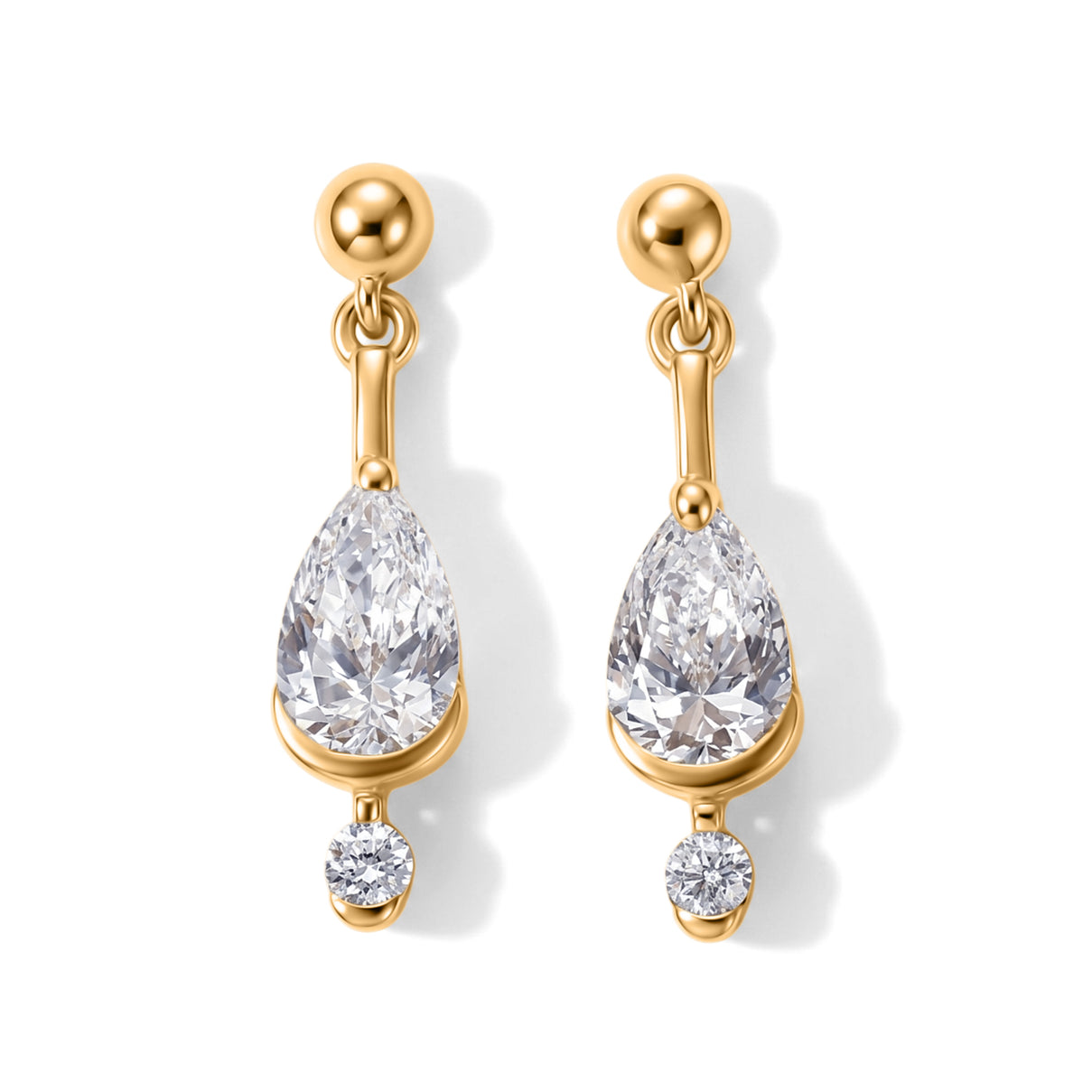 Lucy Q - SGL Certified Lab Grown Diamond (SI-G-H) Dangle Earring with Push Post in 18K Vermeil Yellow Gold Plated Sterling Silver 1.10 Ct. 8646223 0