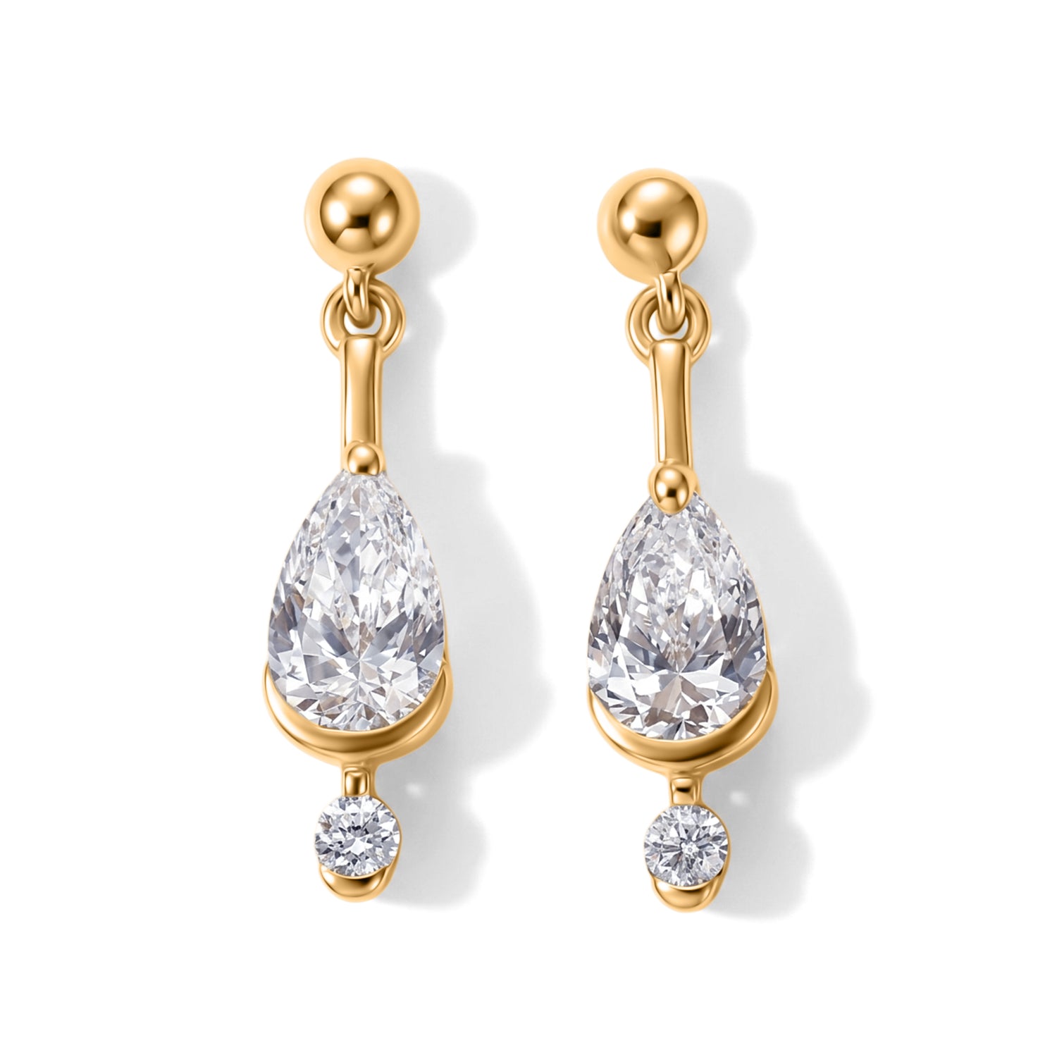 Lucy Q - SGL Certified Lab Grown Diamond (SI-G-H) Dangle Earring with Push Post in 18K Vermeil Yellow Gold Plated Sterling Silver 1.10 Ct. 8646223 0