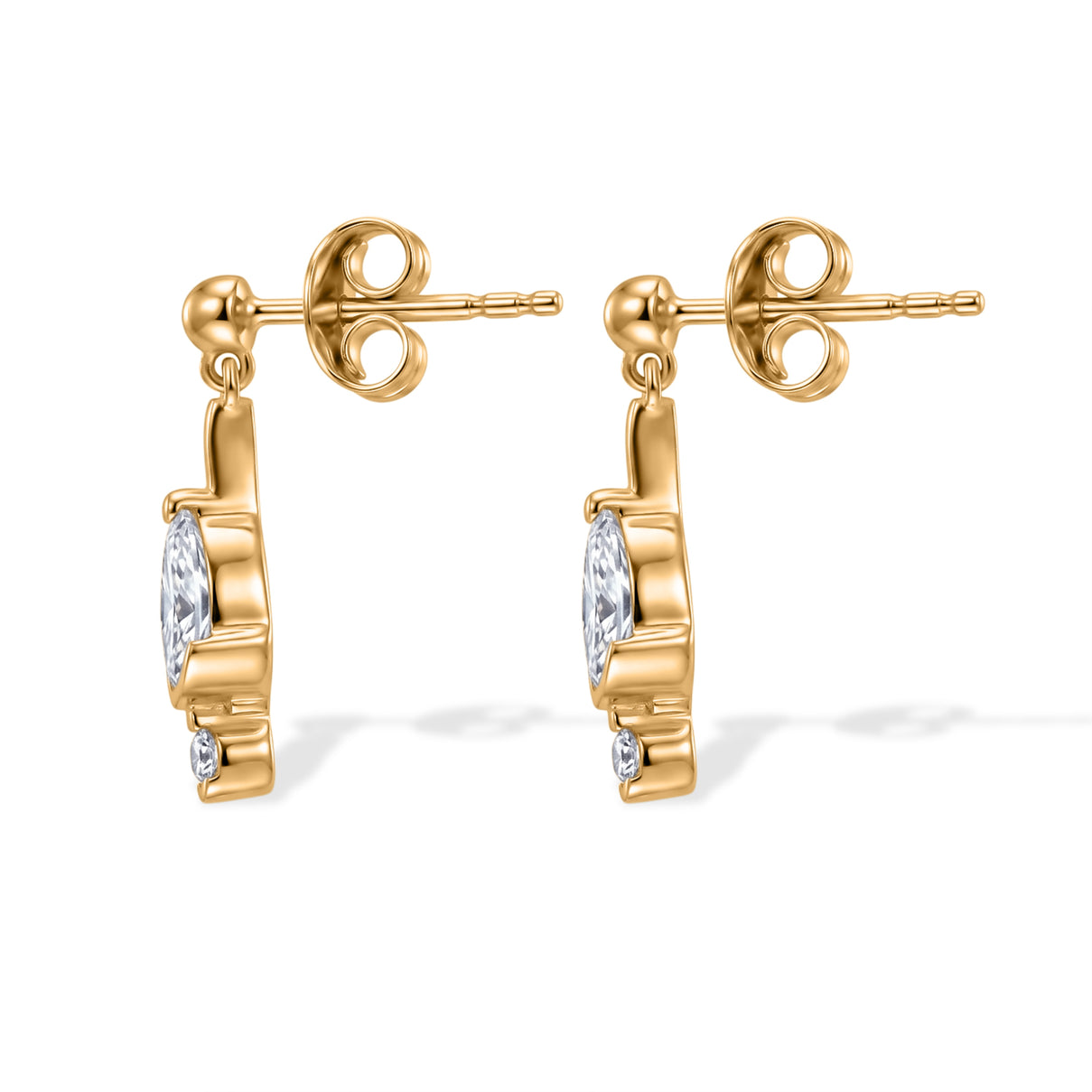 Lucy Q - SGL Certified Lab Grown Diamond (SI-G-H) Dangle Earring with Push Post in 18K Vermeil Yellow Gold Plated Sterling Silver 1.10 Ct. 8646223 3
