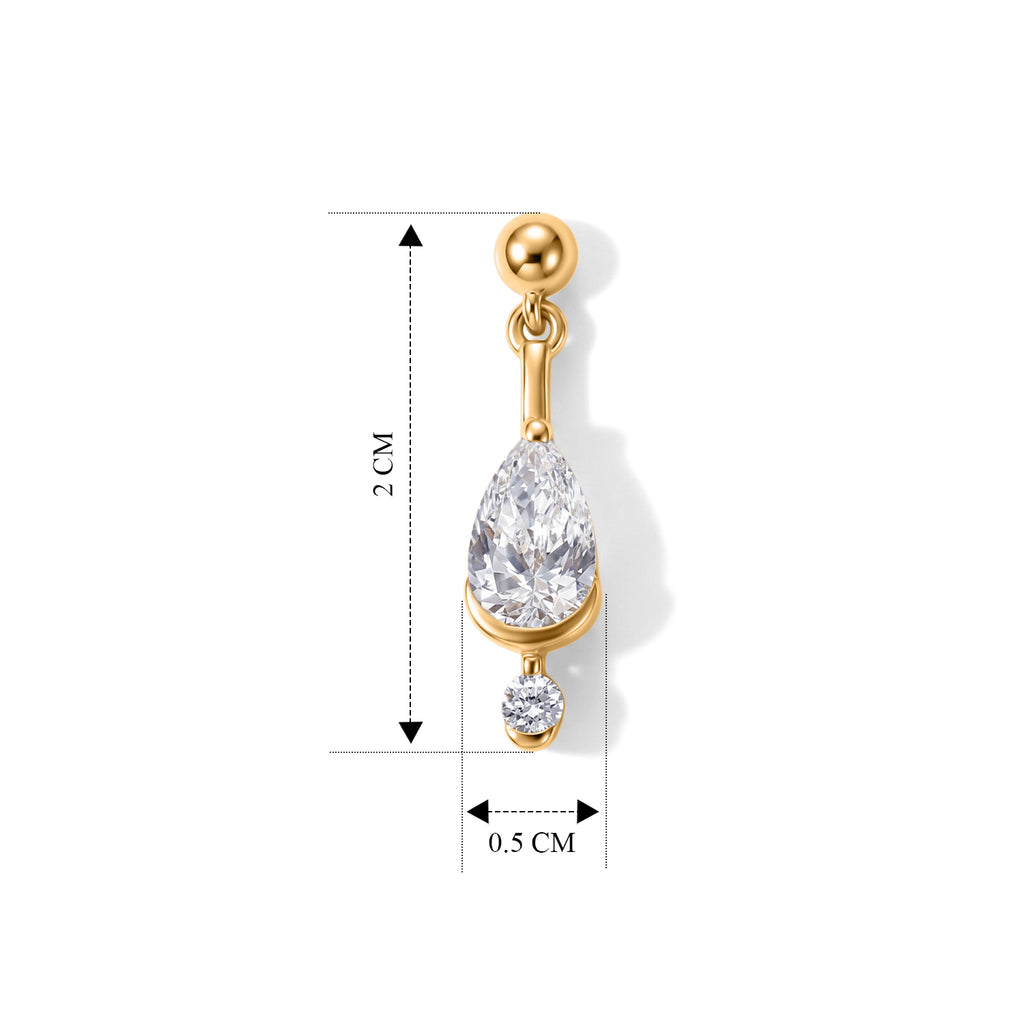 Lucy Q - SGL Certified Lab Grown Diamond (SI/G-H) Dangle Earring with Push Post in 18K Vermeil Yellow Gold Plated Sterling Silver 1.10 Ct._8646223_4