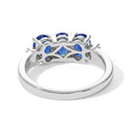 D'Joy - Tanzanian Blue Spinel & Natural White Diamond Ring in Rhodium Overlay Sterling Silver 1.60 Ct._8646350_4