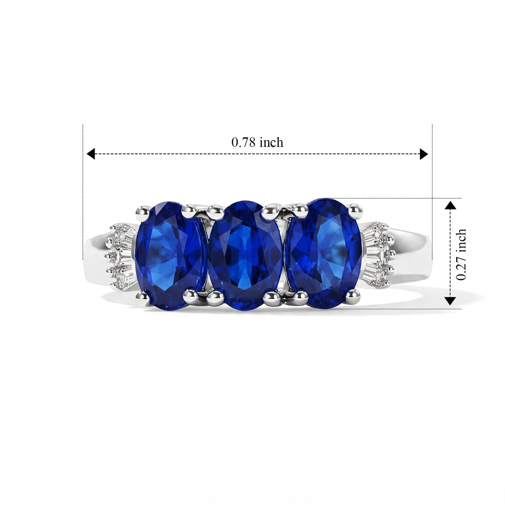 D'Joy - Tanzanian Blue Spinel & Natural White Diamond Ring in Rhodium Overlay Sterling Silver 1.60 Ct._8646350_5