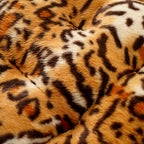 LIVMORE Set of 2 - Faux Fur Leopard Print Square Chair Seat Cushions (40x40cm) - Brown_8646354_4