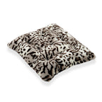 LIVMORE Set of 2 - Faux Fur Leopard Print Square Chair Seat Cushions (40x40cm) - Grey_8646355_2