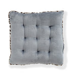 LIVMORE Set of 2 - Faux Fur Leopard Print Square Chair Seat Cushions (40x40cm) - Grey_8646355_3