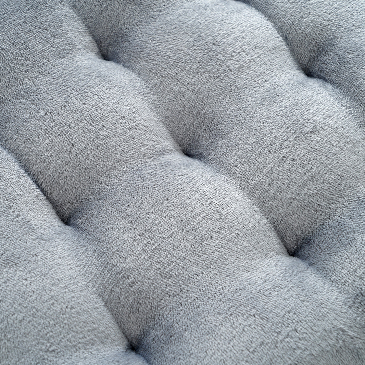 LIVMORE Set of 2 - Faux Fur Leopard Print Square Chair Seat Cushions (40x40cm) - Grey 8646355 5