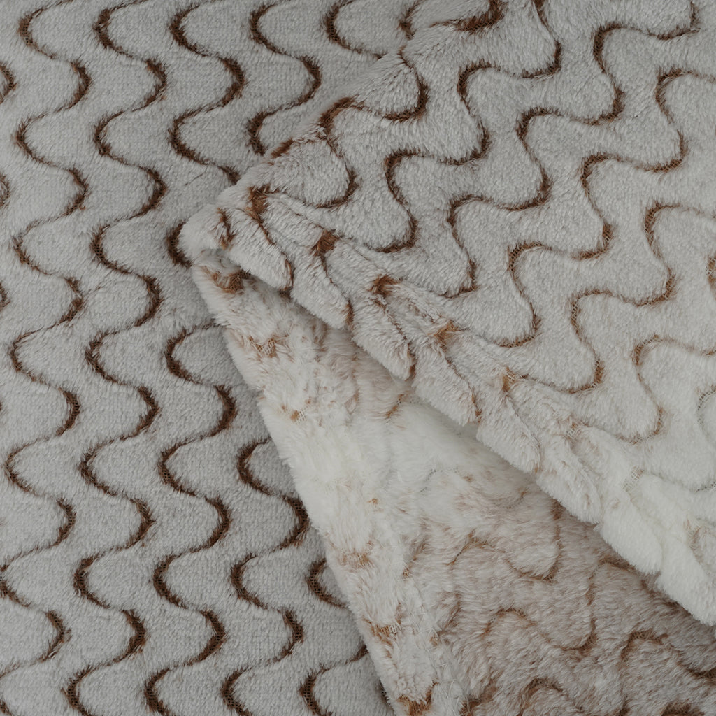 LIVMORE Patterned Blanket (Size 200x1 cm) - Beige_8646830_3