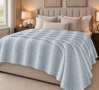 LIVMORE Patterned Blanket (Size 200x1 cm) - Navy_8646831
