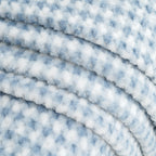 LIVMORE Luxury Waffle Texture Single Layer Check Jacquard Blanket Throw (200 x 150 cm) - Blue_8646849_3