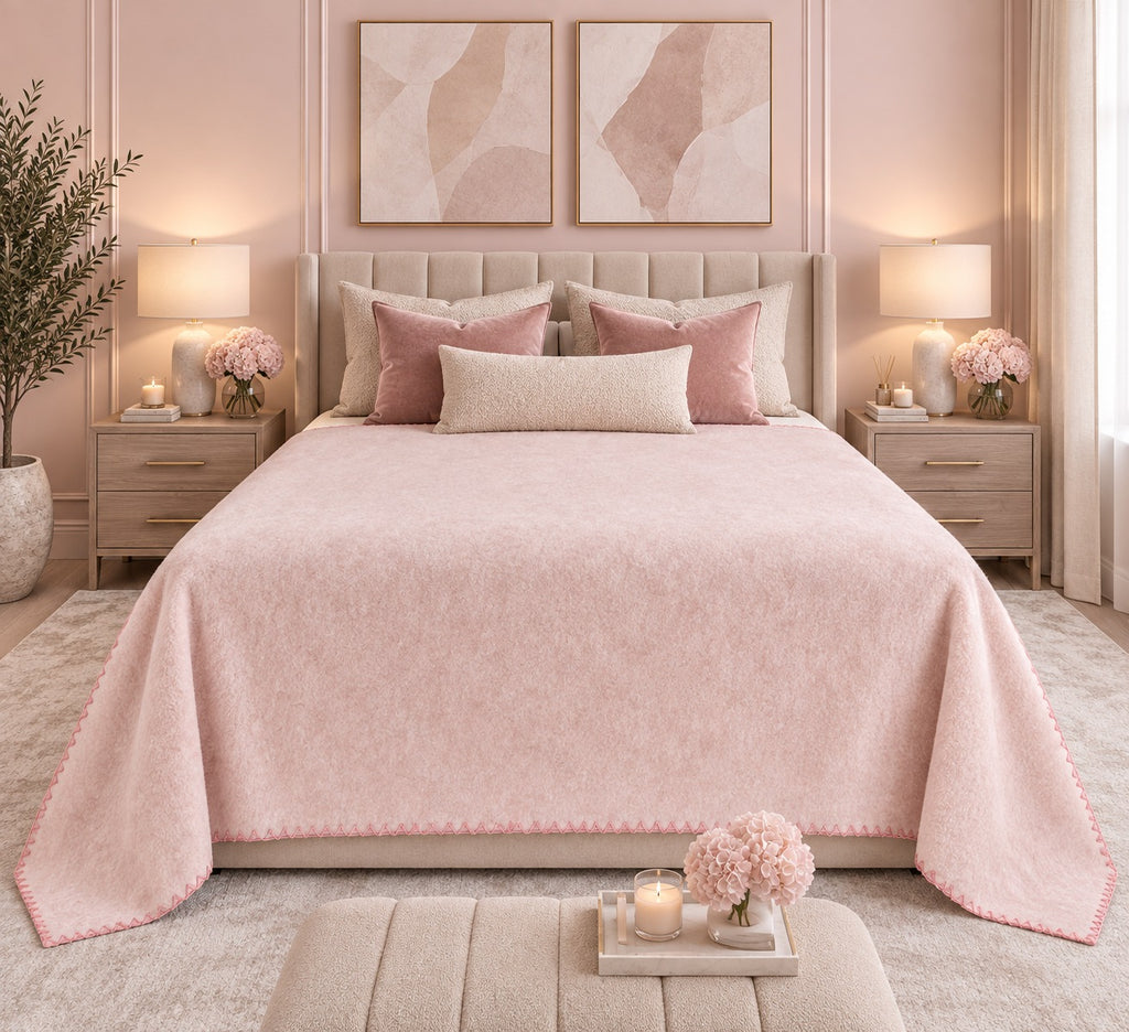 LIVMORE Patterned Blanket (Size 200x1 cm) - Pink_8646858