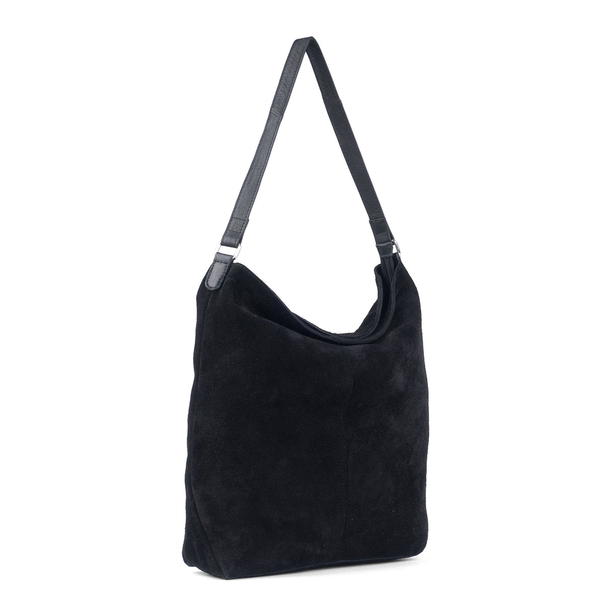 Assots London Tina Suede Slouchy Shoulder Bag - Black V32518393 1