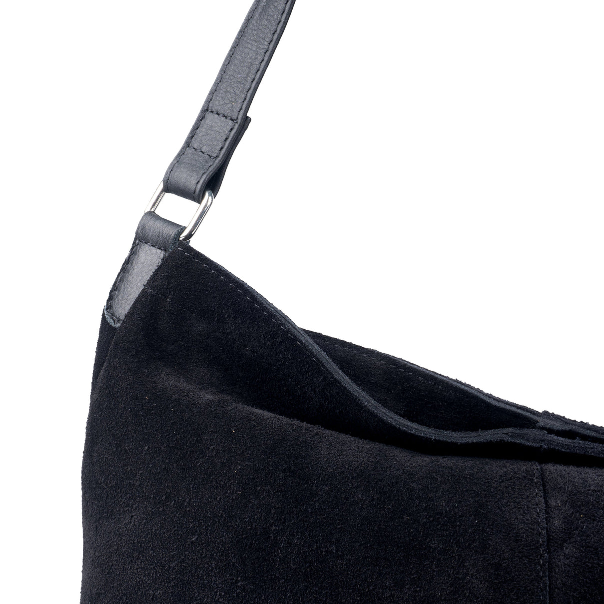 Assots London Tina Suede Slouchy Shoulder Bag - Black V32518393 3