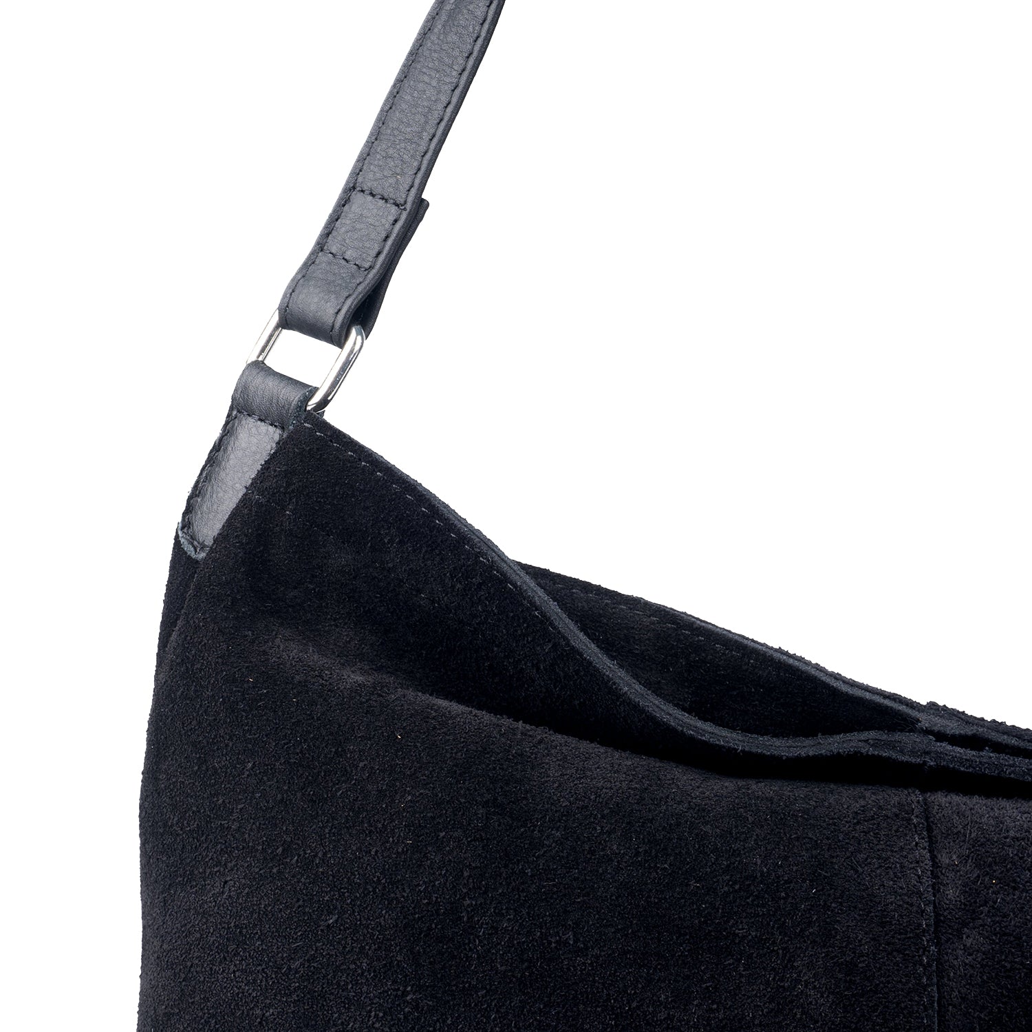 Assots London Tina Suede Slouchy Shoulder Bag - Black V32518393 3