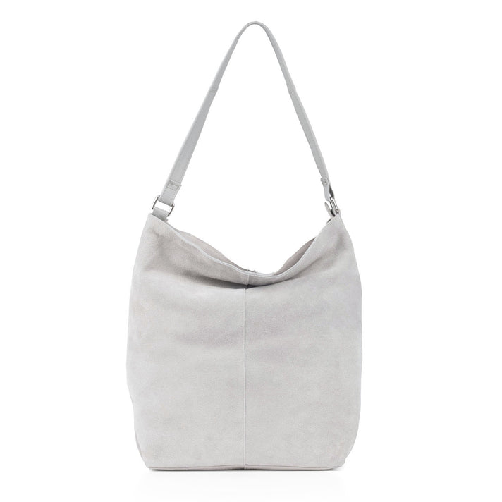 Assots London Tina Suede Slouchy Shoulder Bag - Grey V32615632 1