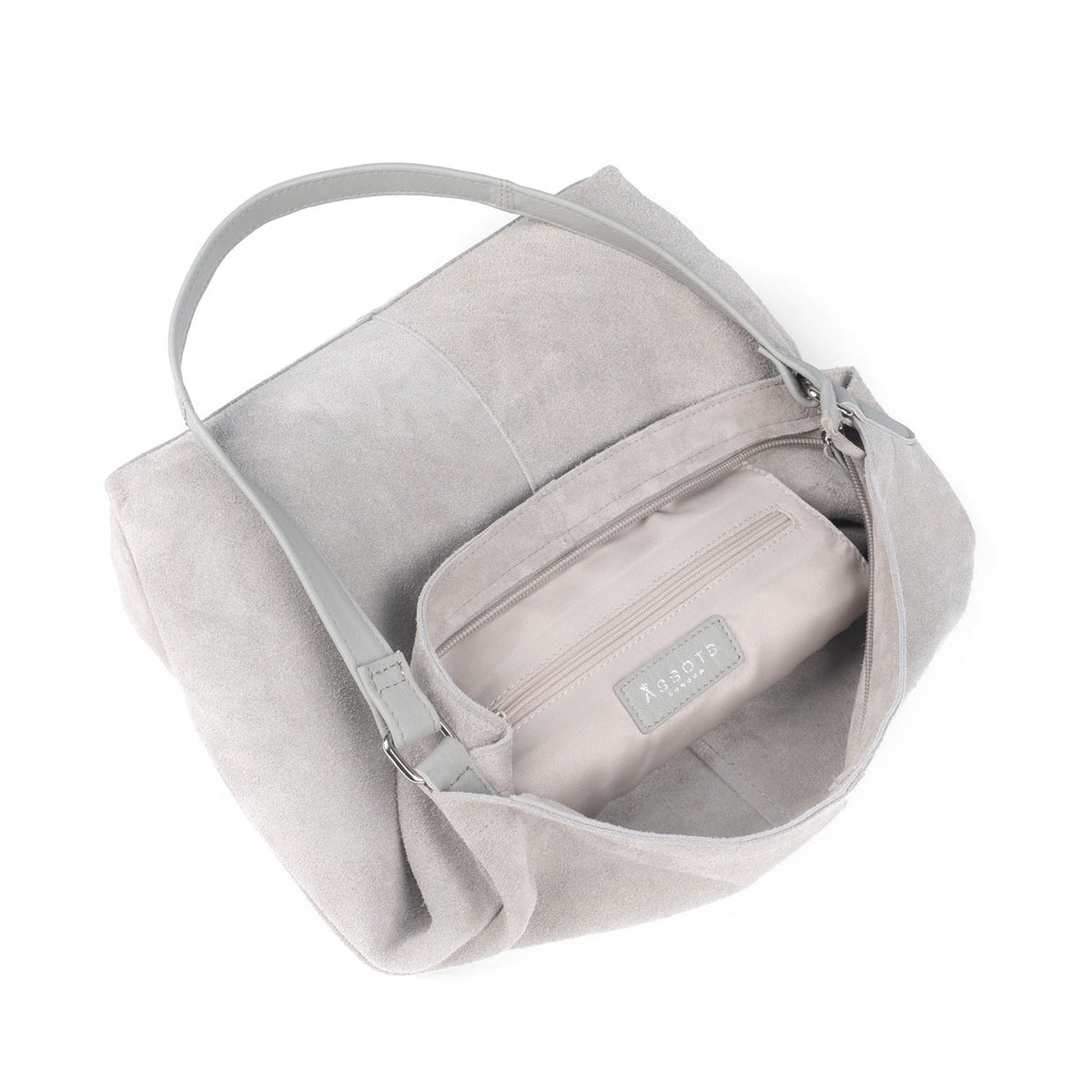 Assots London Tina Suede Slouchy Shoulder Bag - Grey V32517990 2