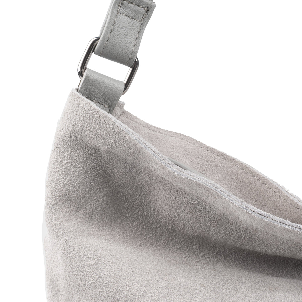 Assots London Tina Suede Slouchy Shoulder Bag - Grey V32517990 3