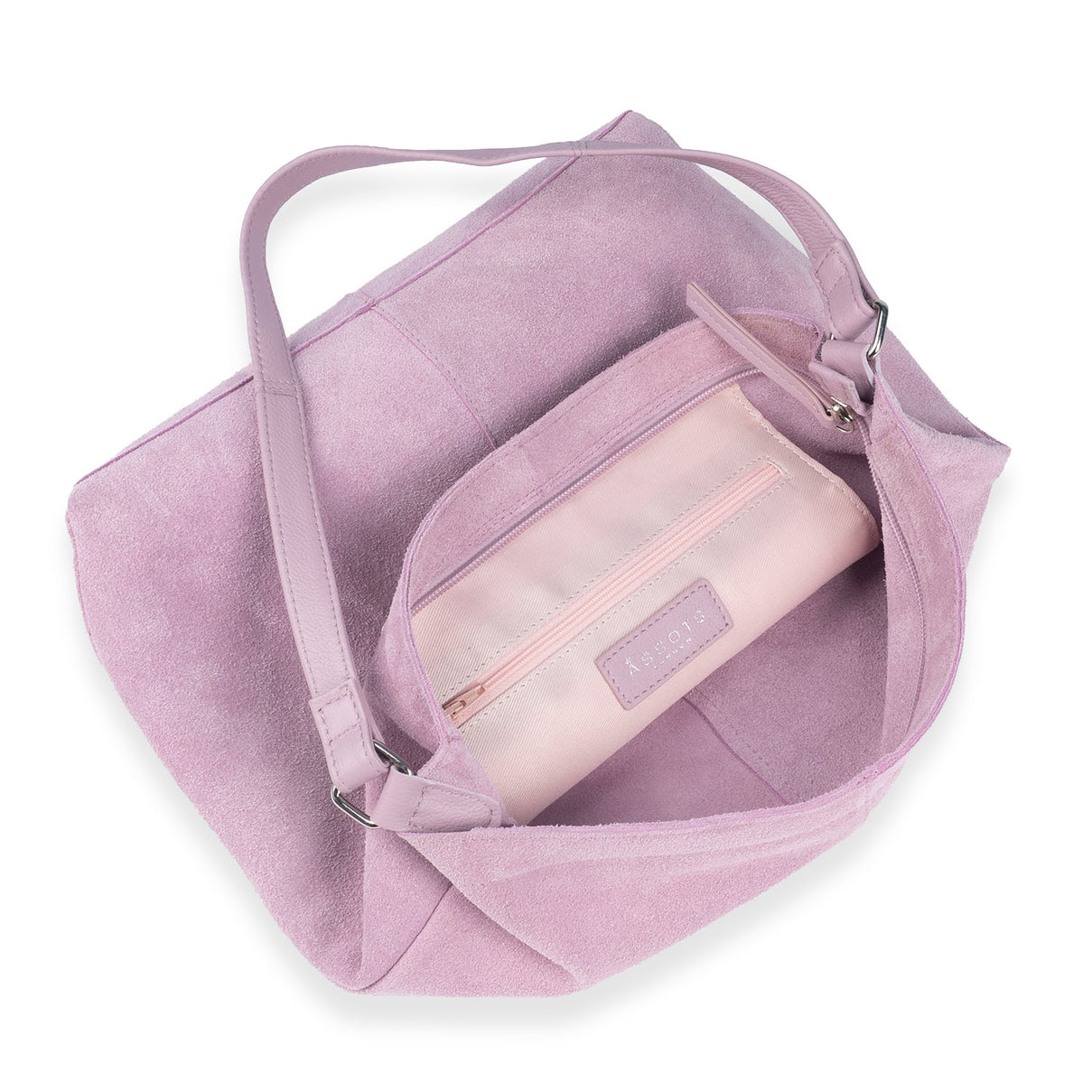 Assots London Tina Suede Slouchy Shoulder Bag - Lilac V32517749 2