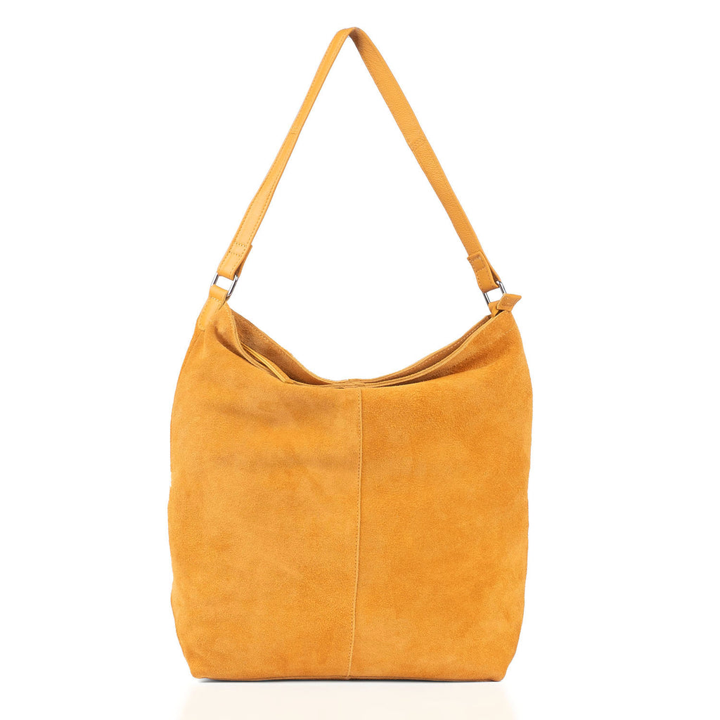 Assots London Tina Suede Slouchy Shoulder Bag - Mustard_8646877