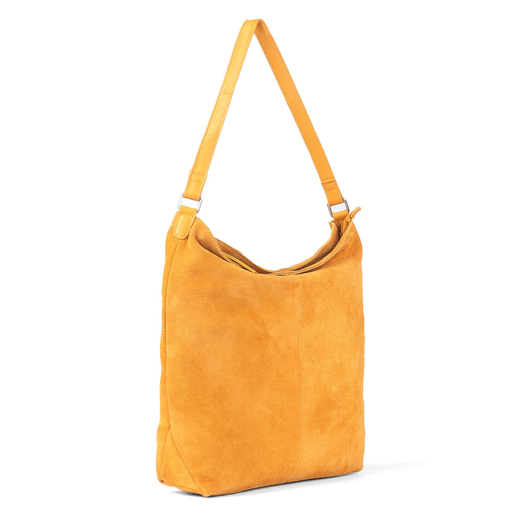 Assots London Tina Suede Slouchy Shoulder Bag - Mustard_8646877_1