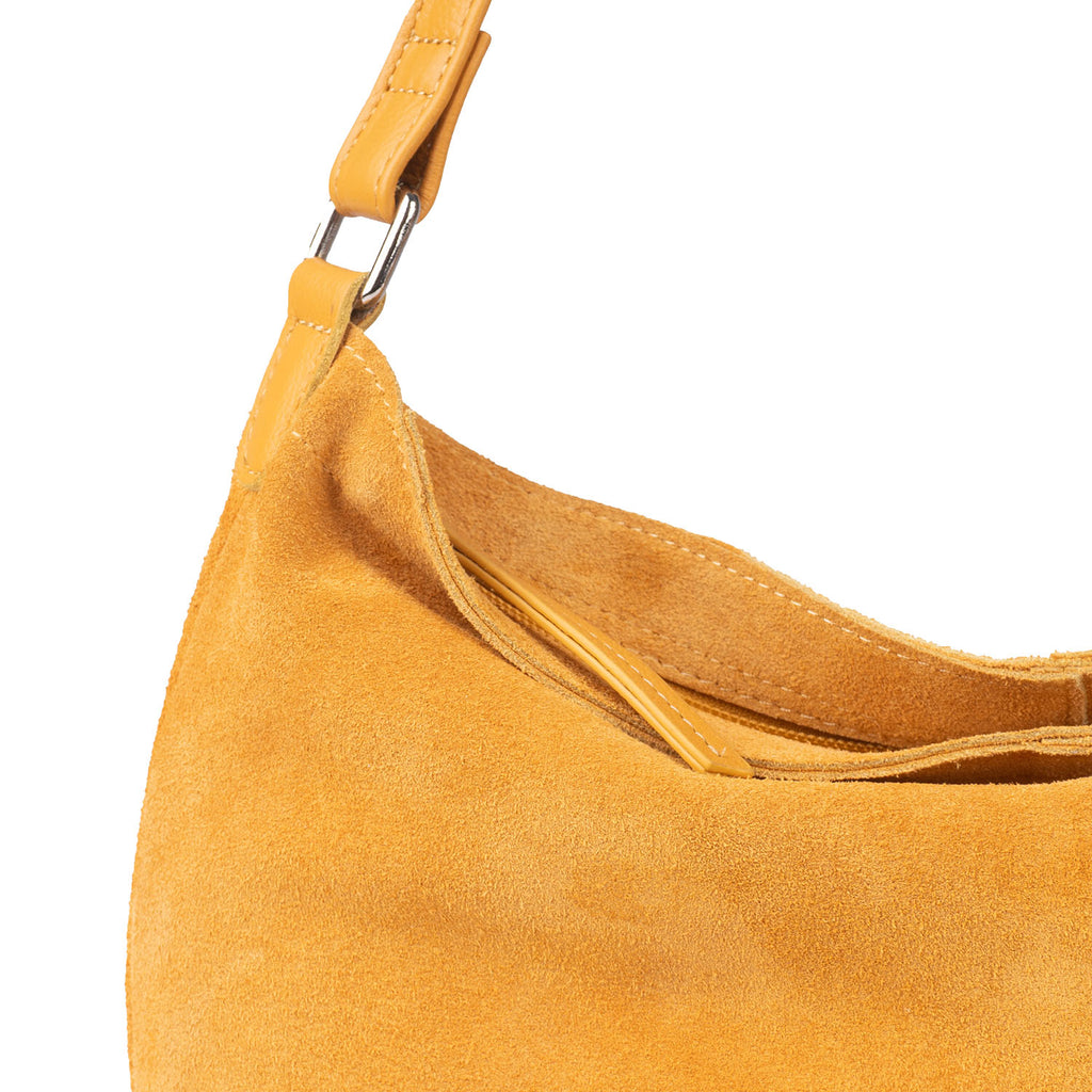 Assots London Tina Suede Slouchy Shoulder Bag - Mustard_8646877_3