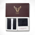 Prestige Genuine Leather Wallet and Card Holder Combo Gift Set With RFID Blocking Technology - Black_8646913