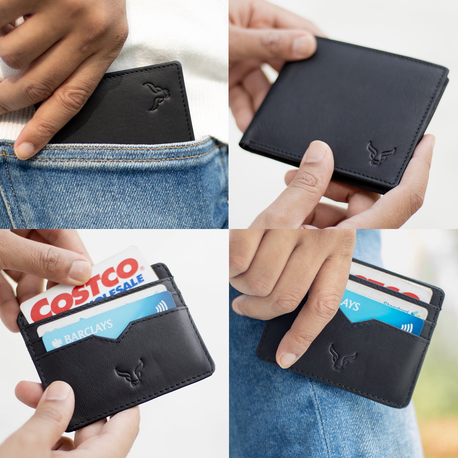 Prestige Genuine Leather Wallet and Card Holder Combo Gift Set With RFID Blocking Technology - Black V32529221 1