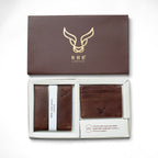 Prestige Genuine Leather Wallet and Card Holder Combo Gift Set With RFID Blocking Technology - Brown_8646919